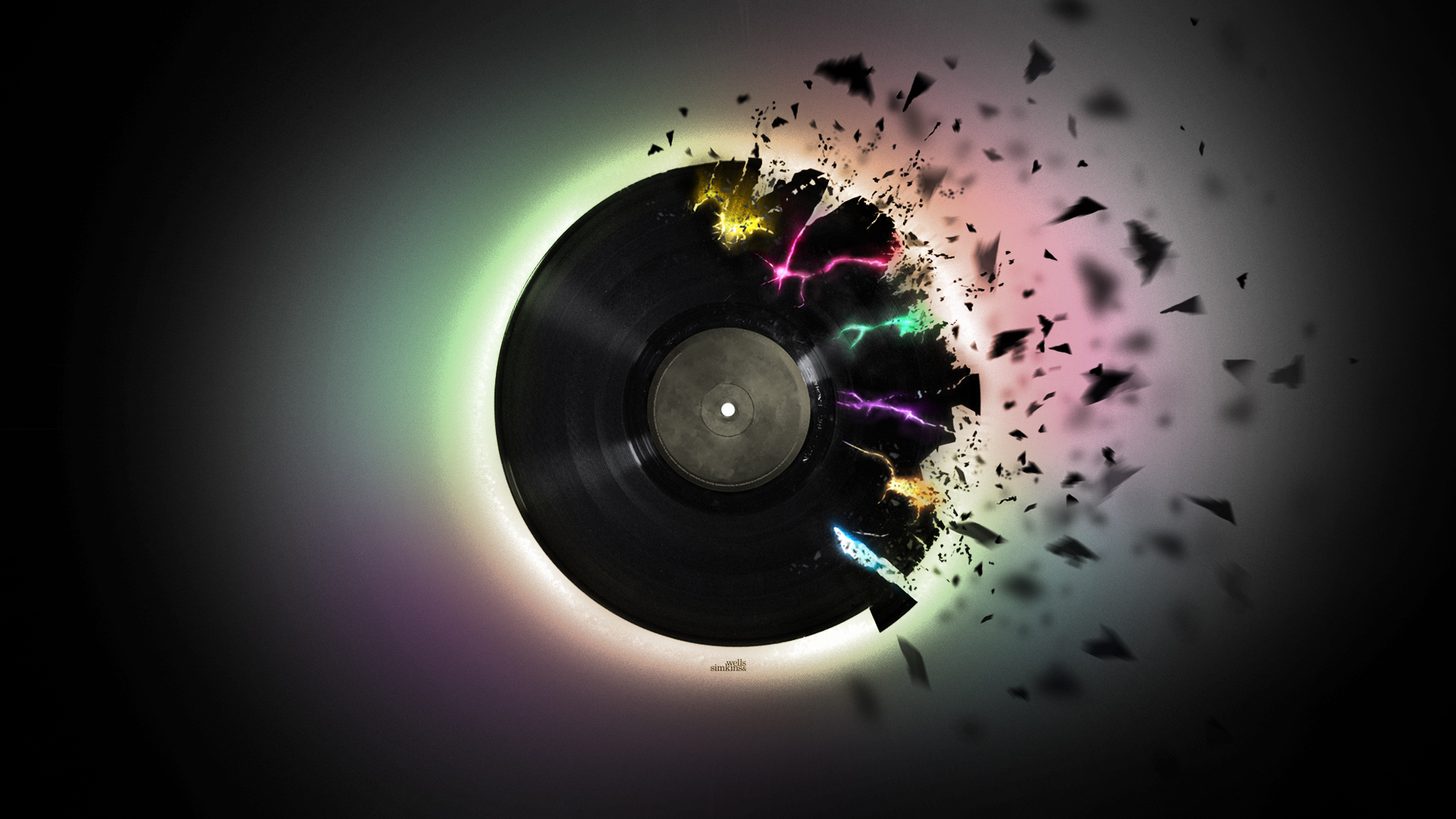 Exploding vinyl record