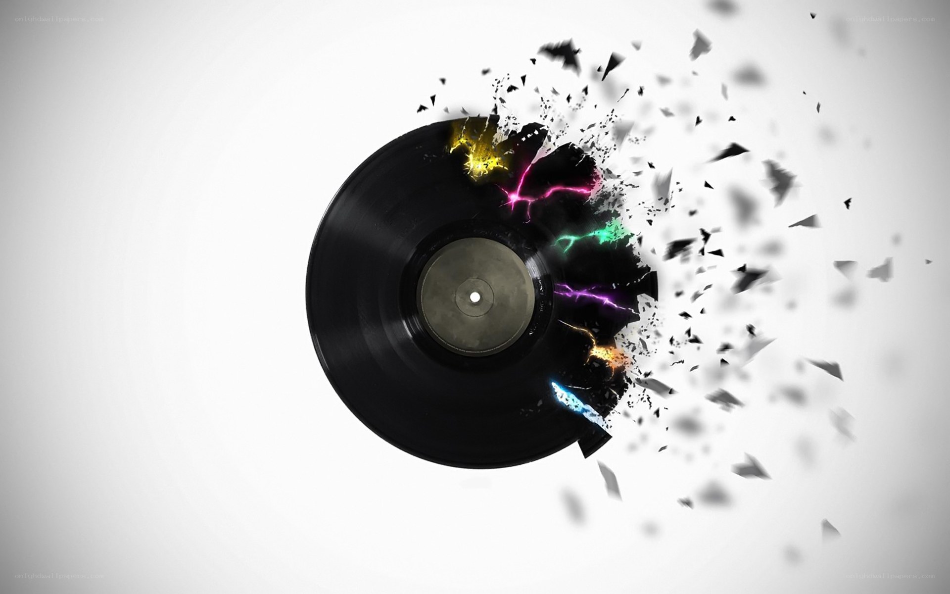 exploding vinyl record