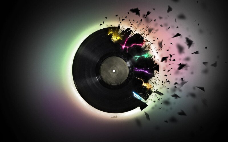exploding vinyl record