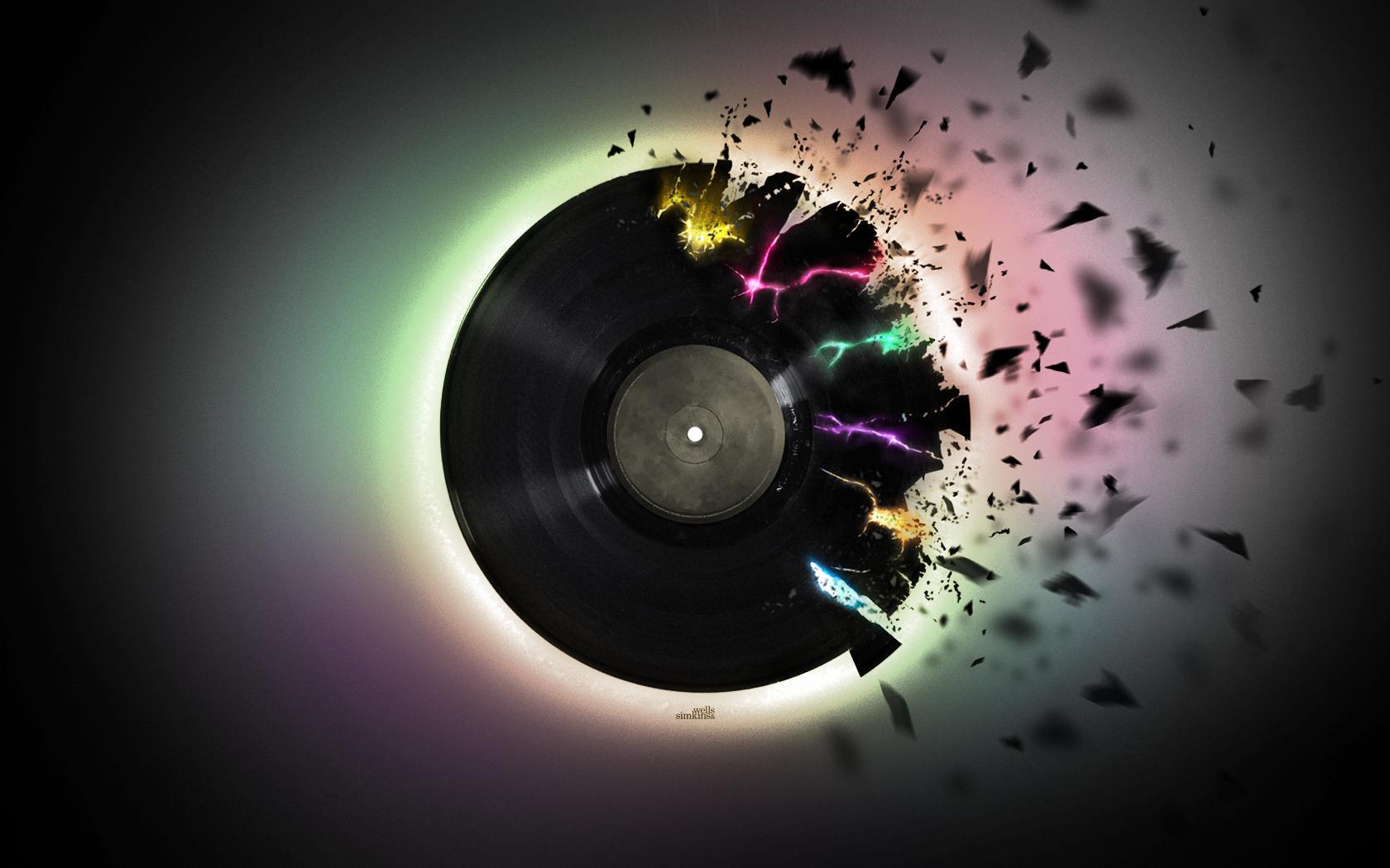 exploding vinyl record