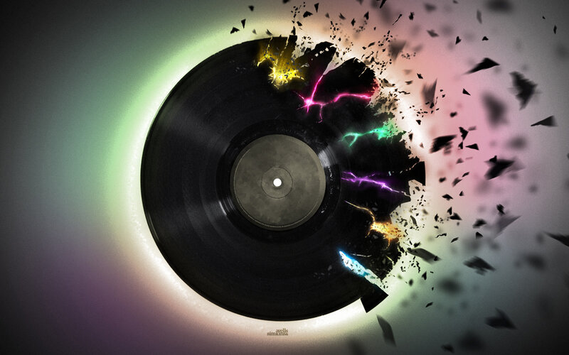 exploding vinyl record