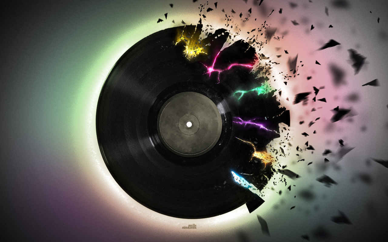 exploding vinyl record