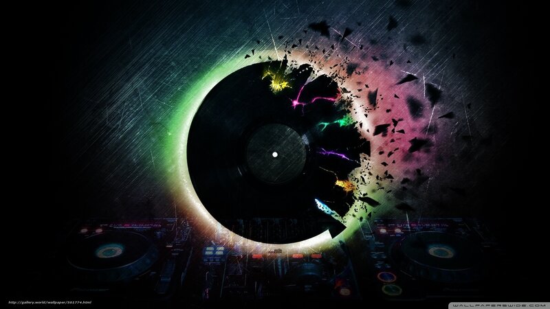 Exploding Vinyl Record — Black, Dramatic