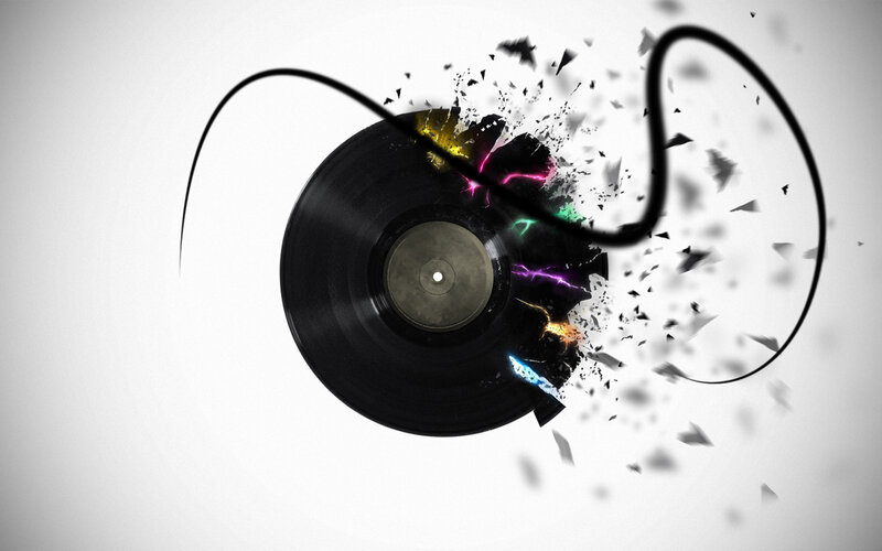 Exploding Vinyl Record — Black