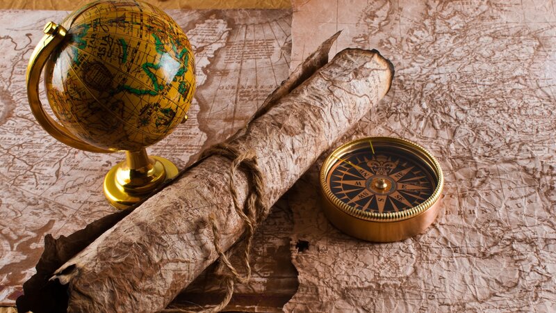 exploration artifacts on map