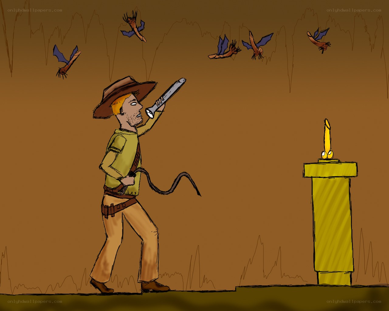 explorer in a cave