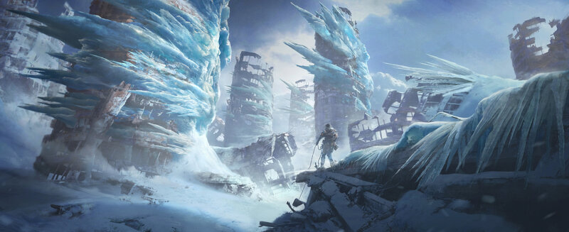 Explorer in Frozen Ruins