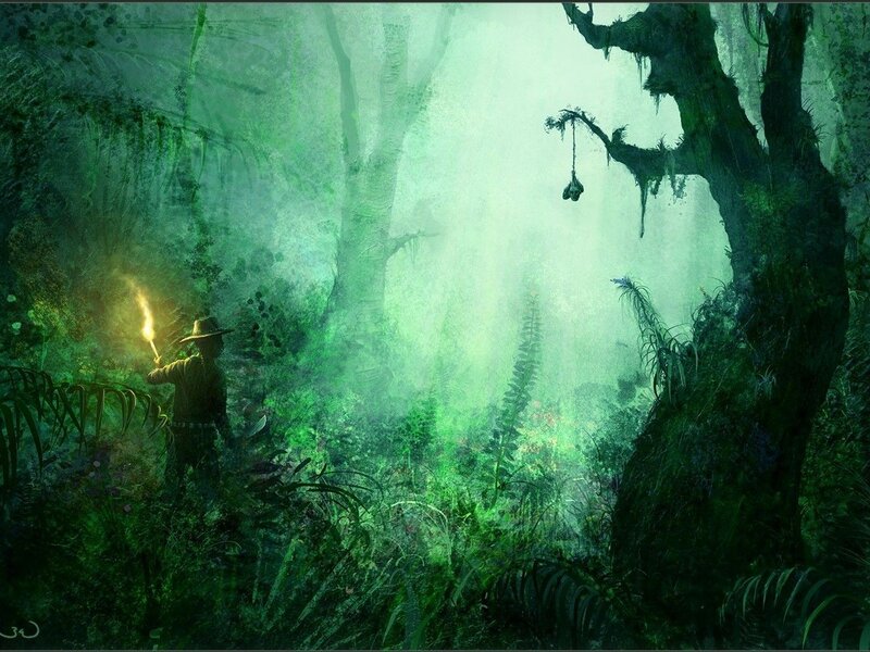 Explorer in Jungle — Green, Mysterious