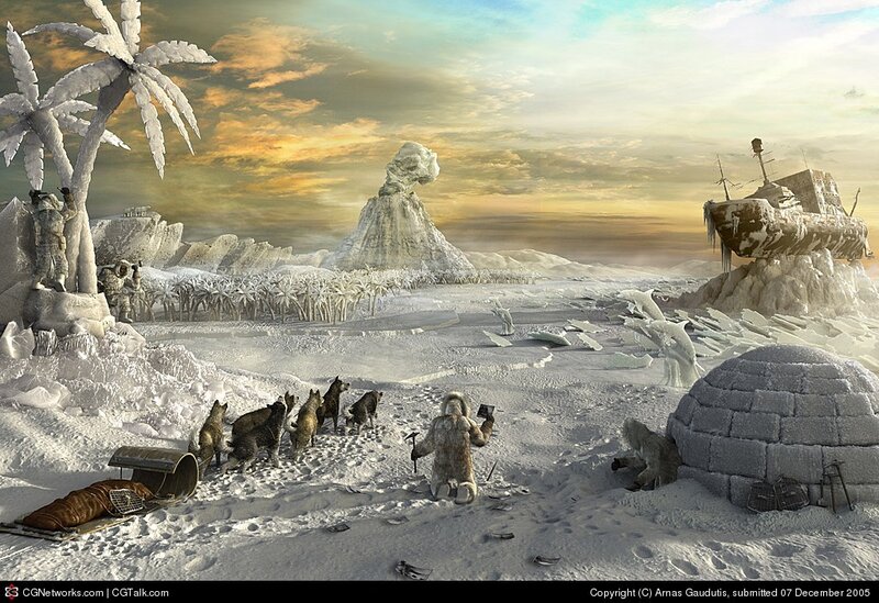Explorer with Sled Dogs