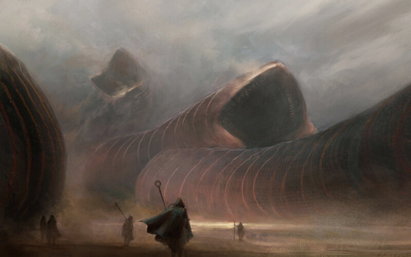 Explorers face a colossal worm