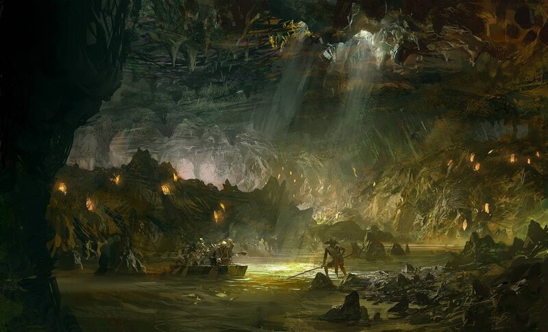 Explorers in a Cave — Green
