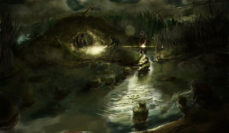 Explorers in a dark swamp