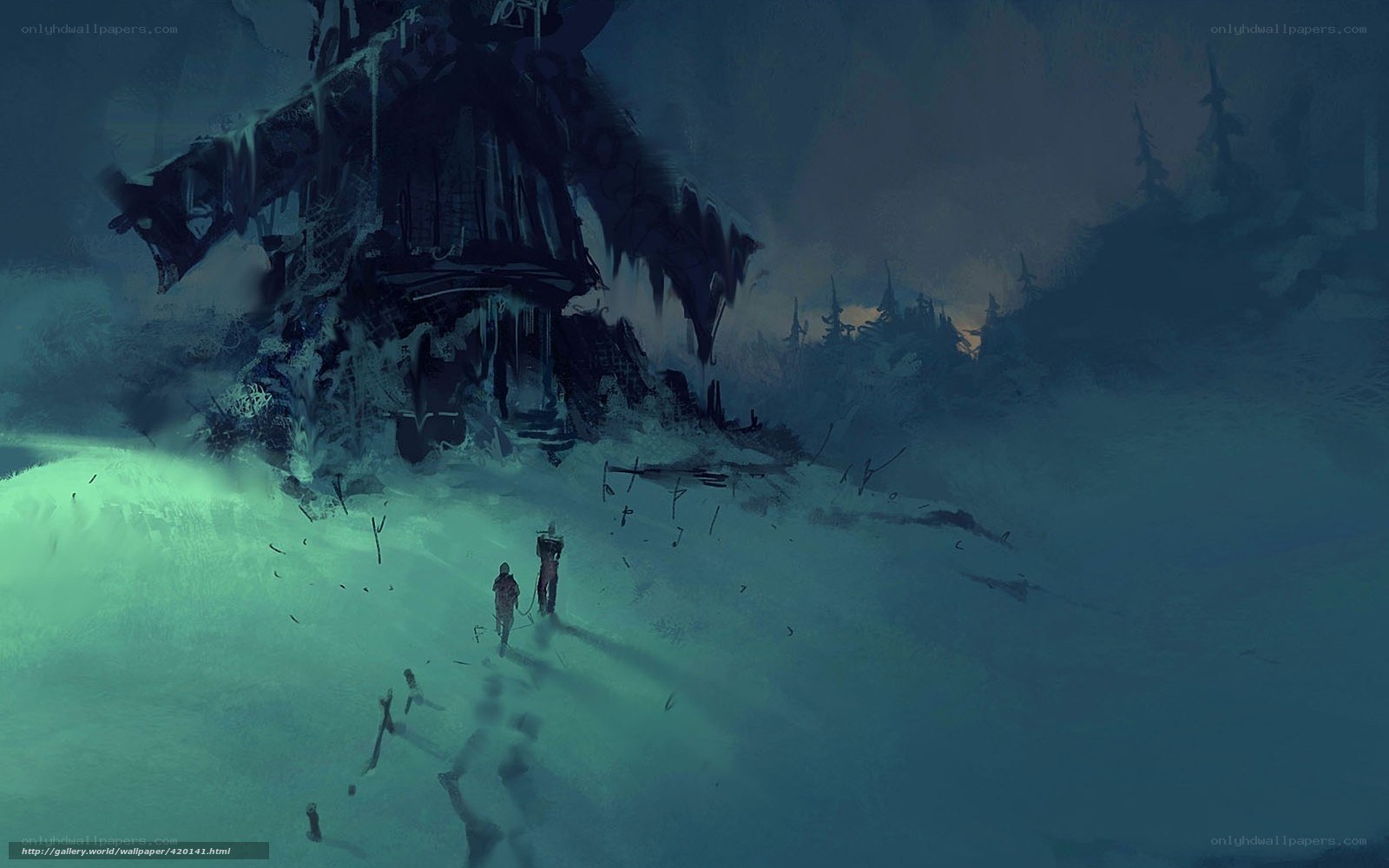 Explorers in a frozen wasteland