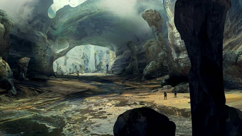 Explorers in a vast cave