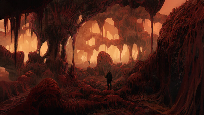 Explorers in Alien Cave