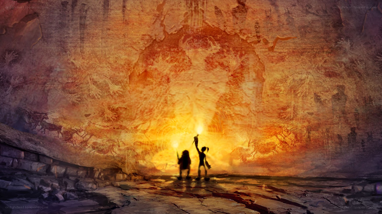 Explorers in ancient cave