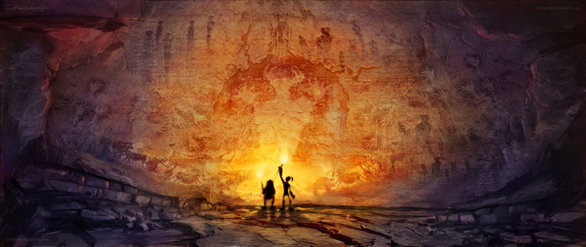 Explorers in ancient cave