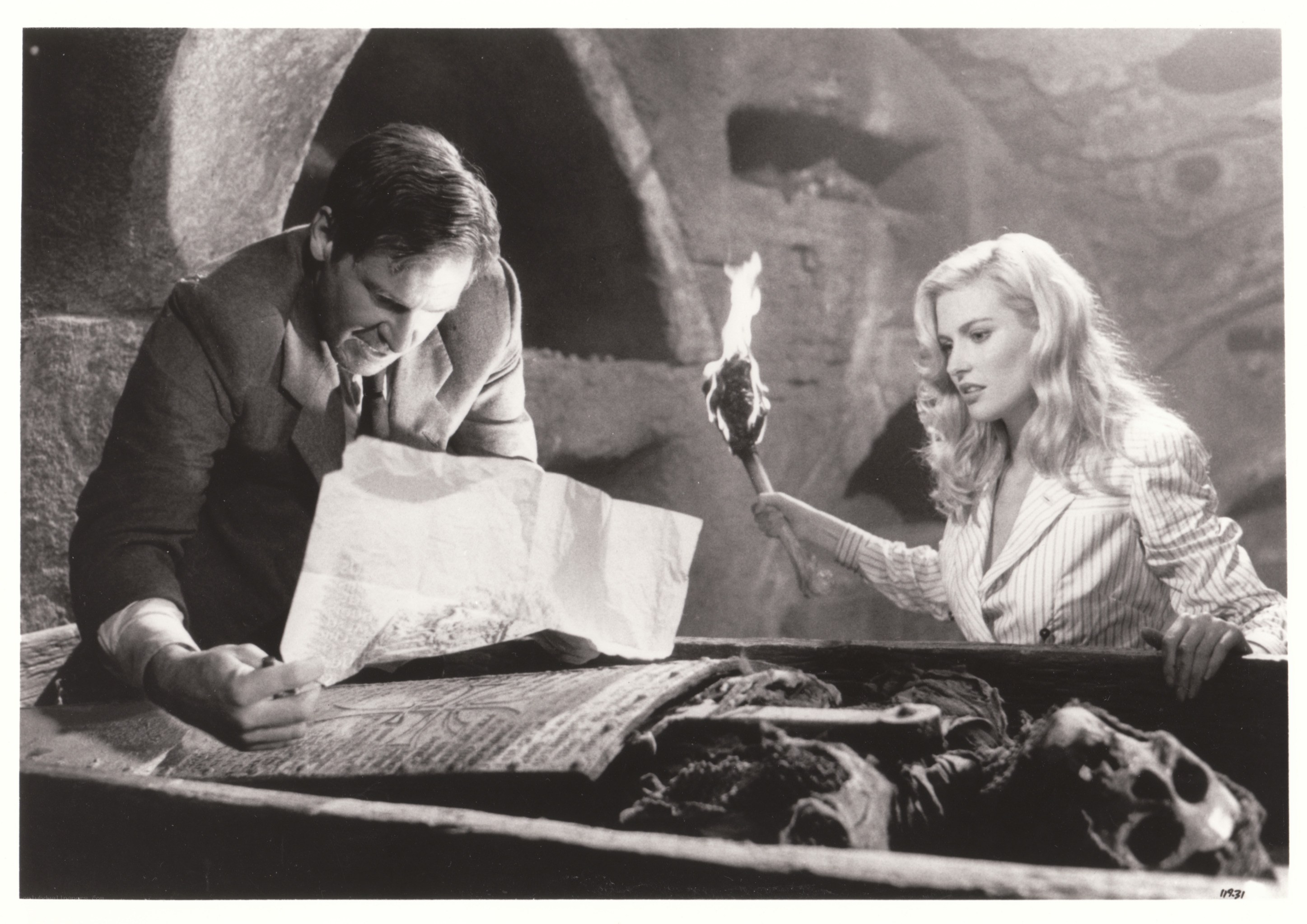 explorers in ancient tomb