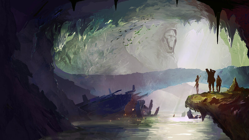 Explorers in Cave — Green