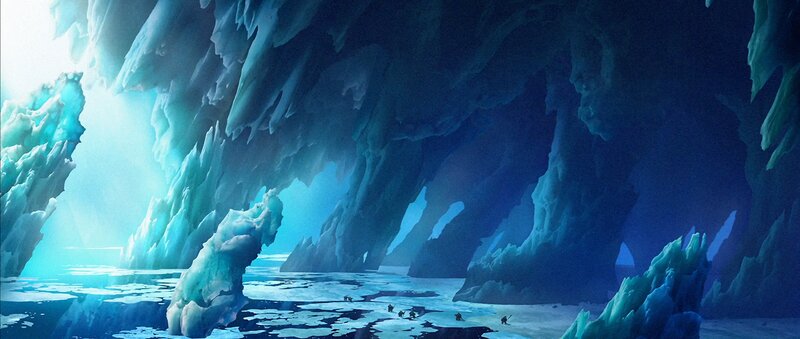 Explorers in Ice Cave — Blue