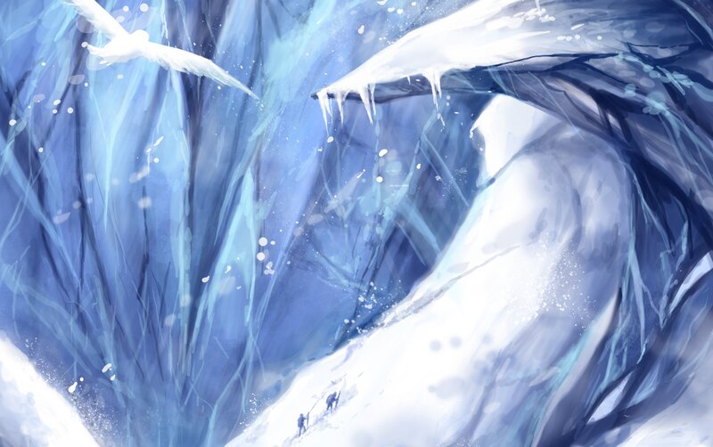 Explorers in Icy Cave