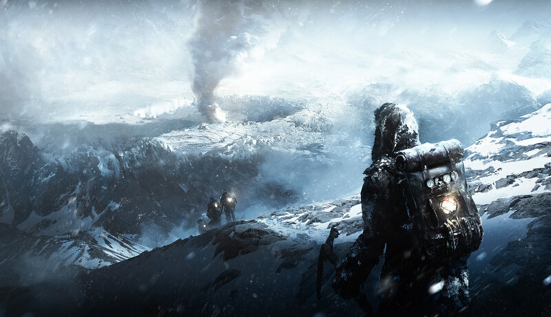 Explorers in Snowy Mountains