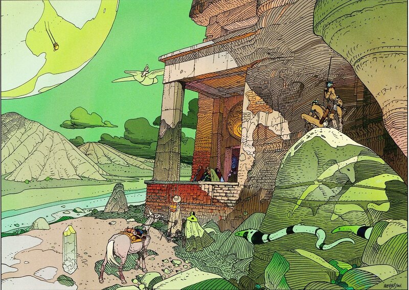 Explorers Near Ancient Ruin