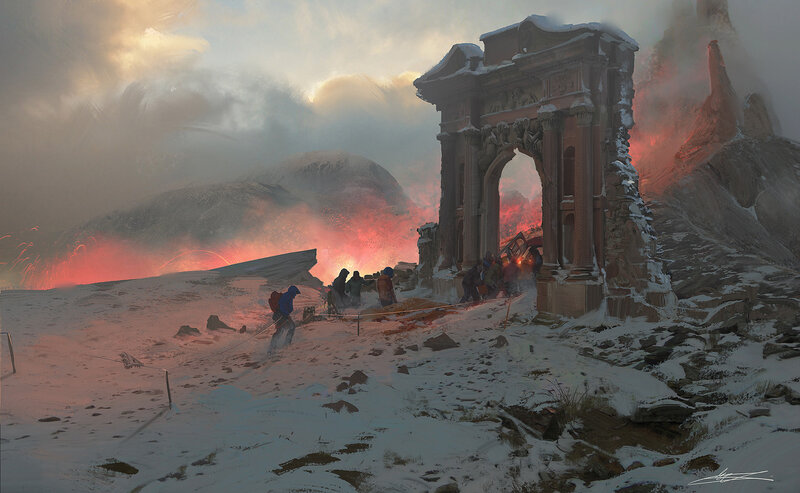 Explorers Near Ruins