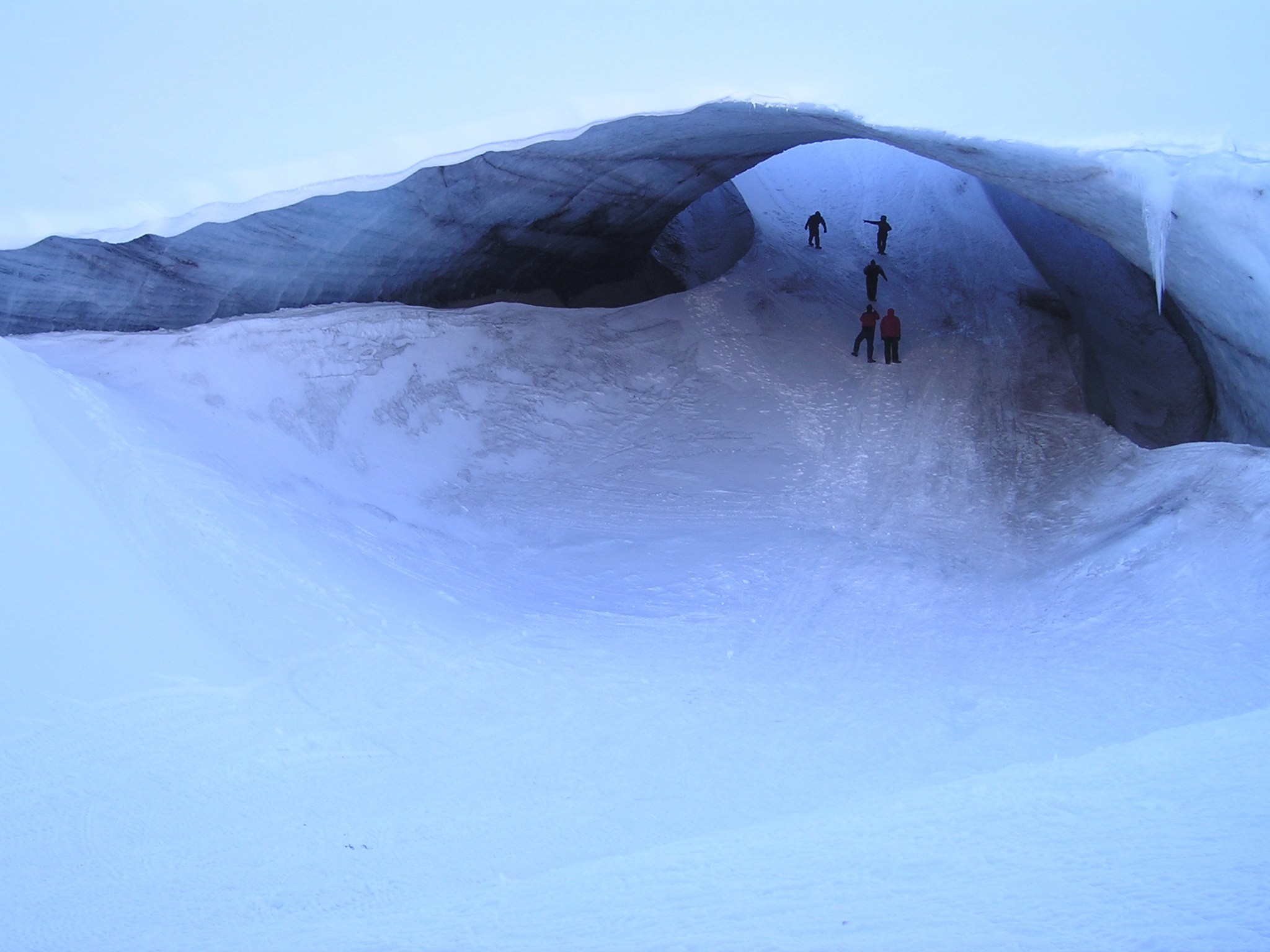 Exploring an ice cave