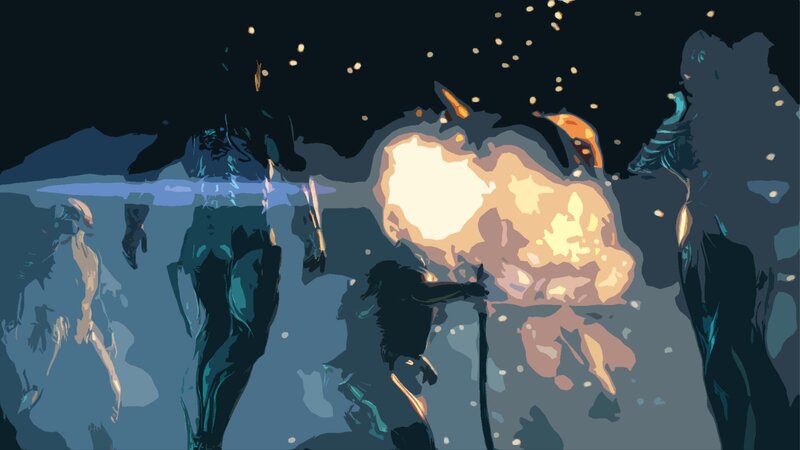 Explosion in Dark Environment