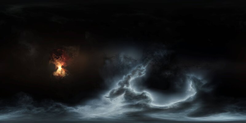 Explosion in Dark Sky