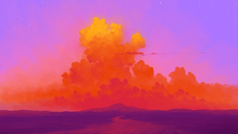 Explosion in Desert Sky