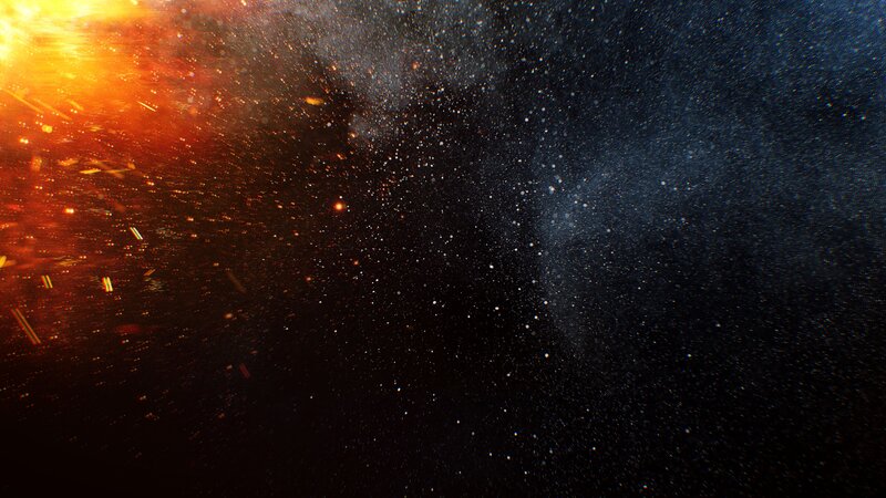 Explosion in Space — Black, Dramatic, Digital Art