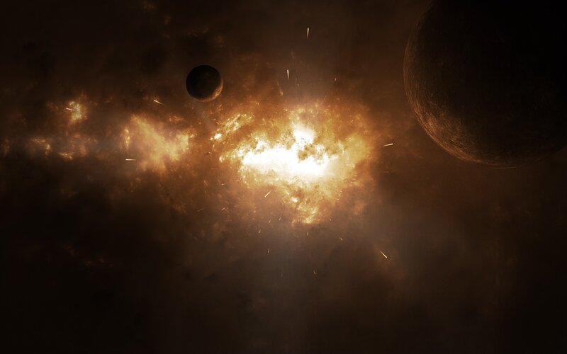 Explosion in Space — Brown, Dramatic