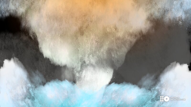 Explosion of Colored Powder