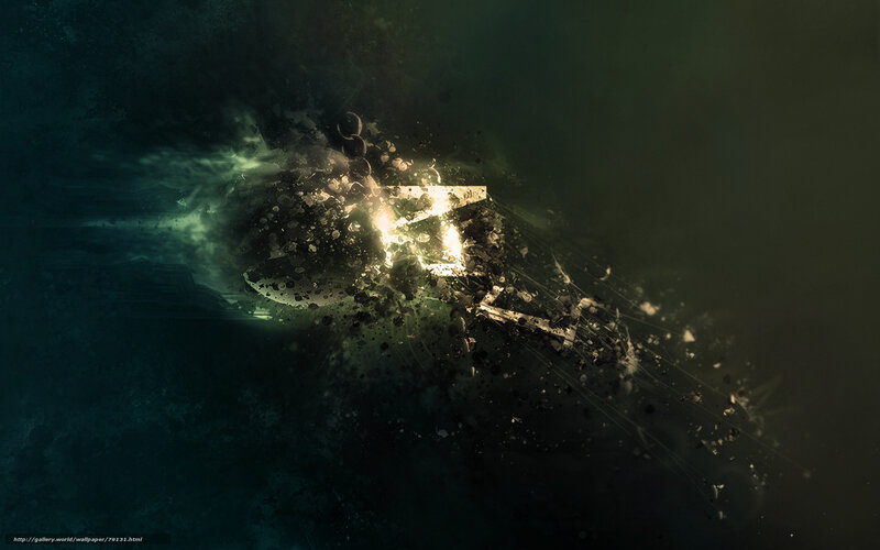 Explosion of light and debris