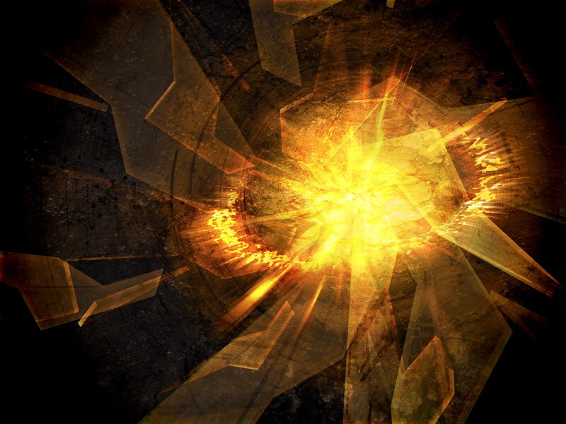 explosion of light and glass