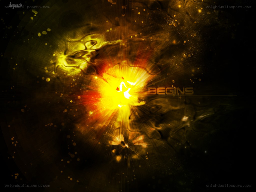 explosion of light begins