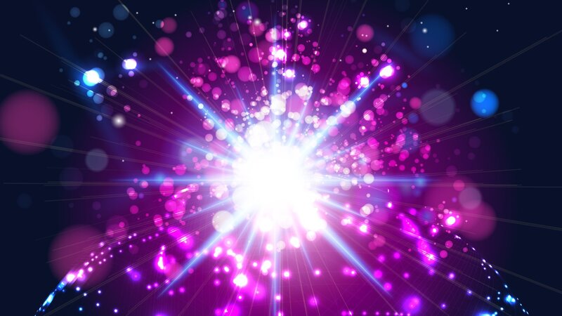 Explosion of Light Particles — Purple, Energetic, Night