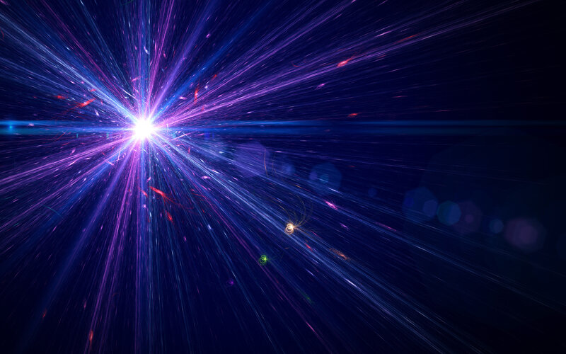 Explosion of Light Rays — Blue