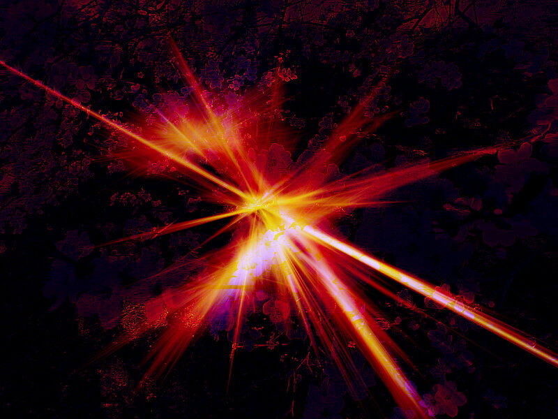 Explosion of Light Rays — Red