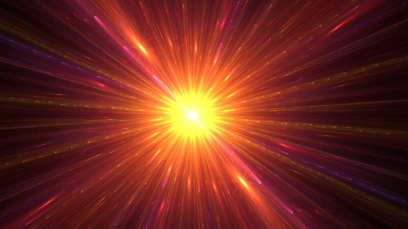 Explosion of Light Rays — Yellow, Dramatic, Digital Art