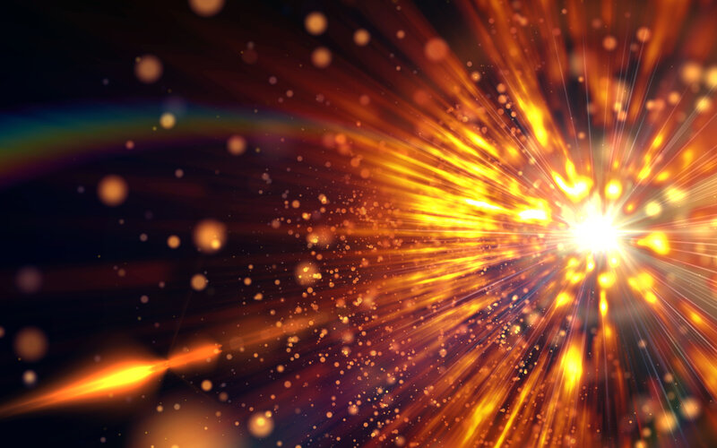 Explosion of Light Rays — Yellow