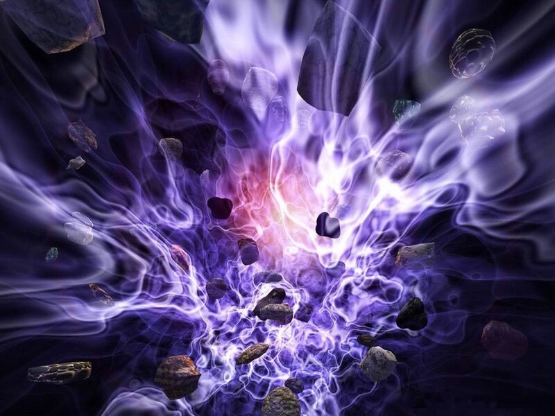 Explosion of Purple Energy