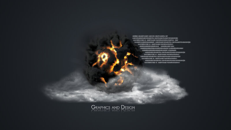explosion on cloud background