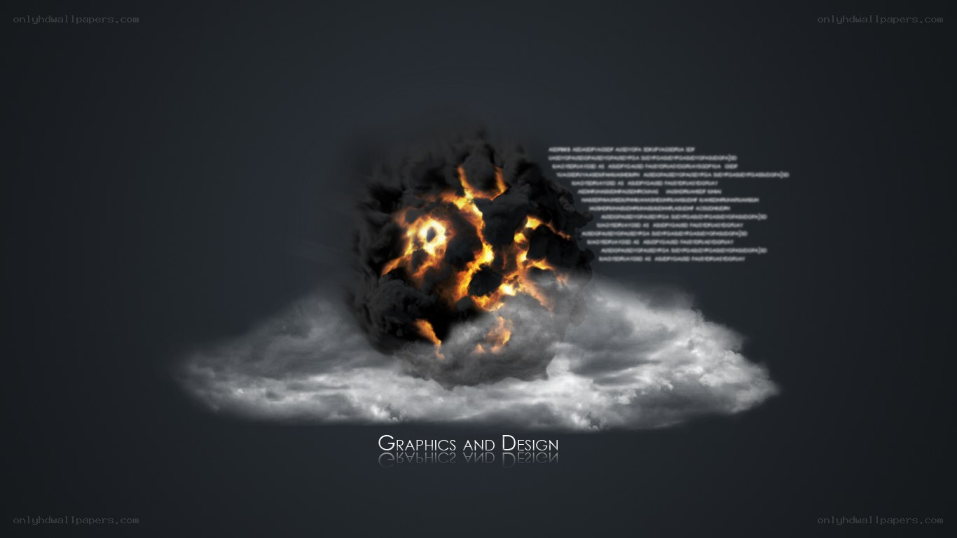 explosion on cloud background