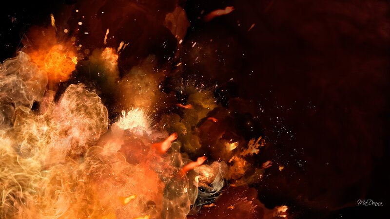 Explosion with Fire and Smoke — Orange