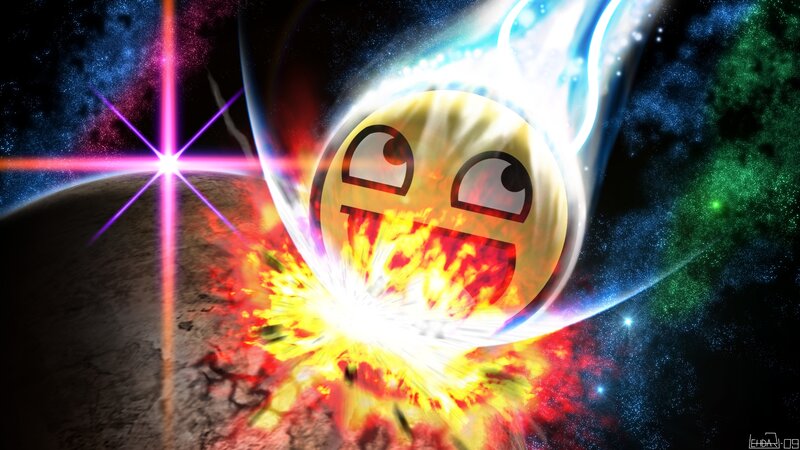 Explosive emoji meteor