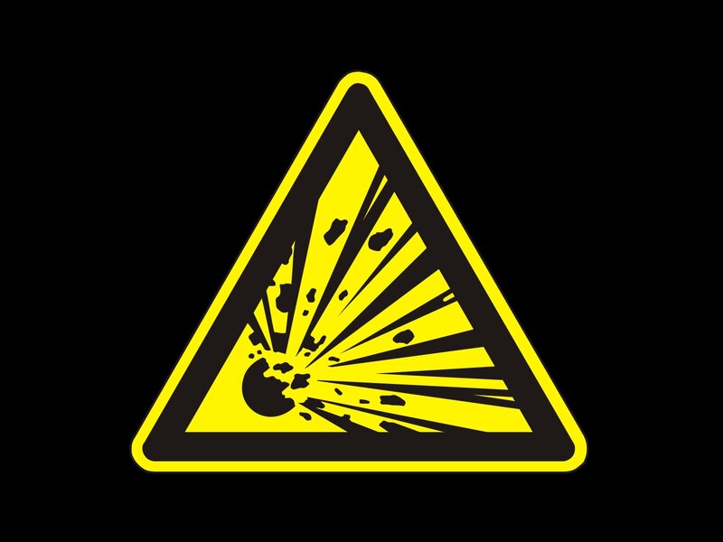 Explosive hazard warning sign