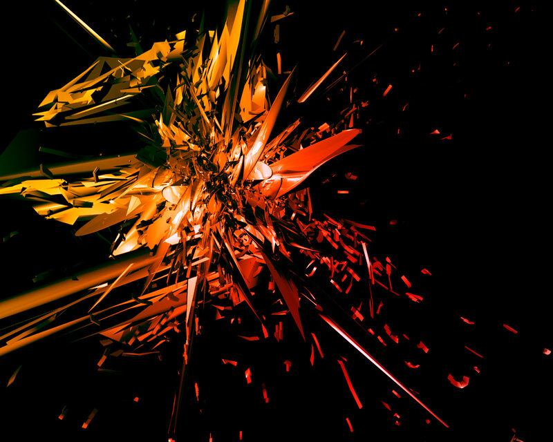 Explosive orange and red shards